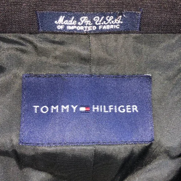Tommy Hilfiger Blazer Mens 44R Black Wool Blend 3 Button Single Breast/Vent - Picture 7 of 11
